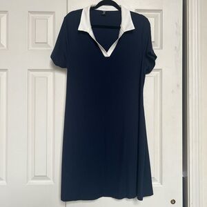 SHEIN Navy Blue and White Dress
